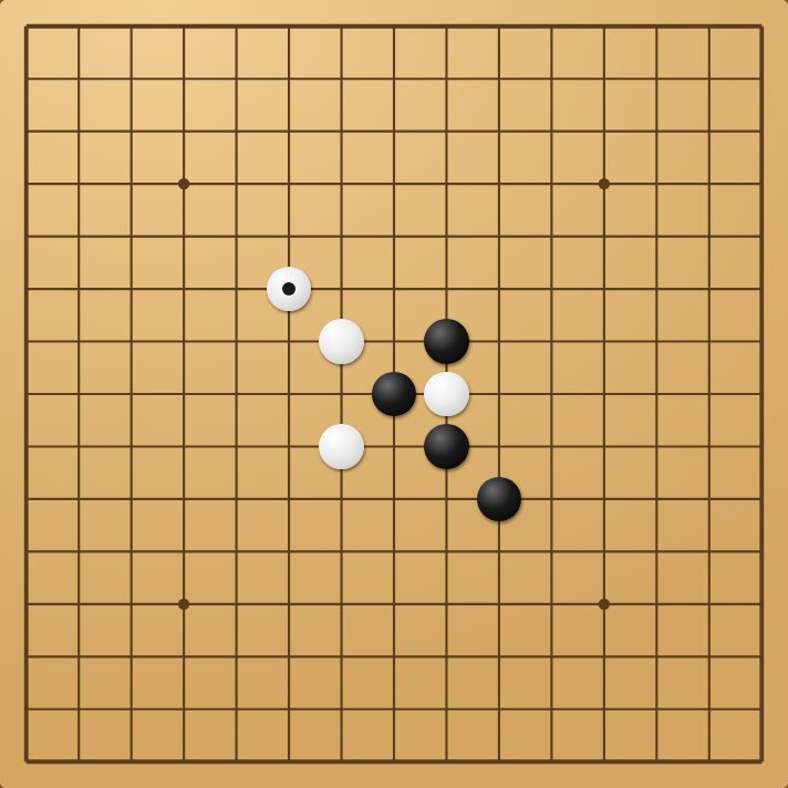 A game of Gomoku in progress