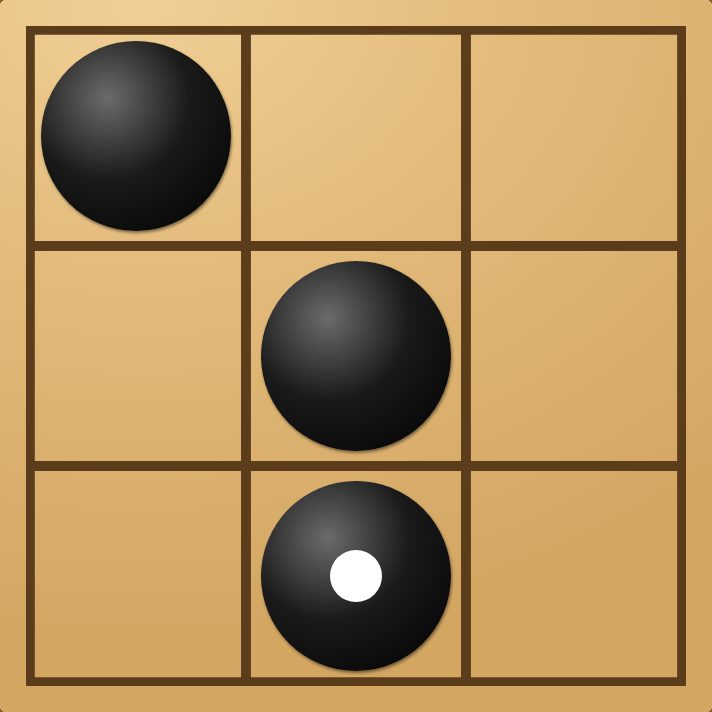 A game of Notakto in progress